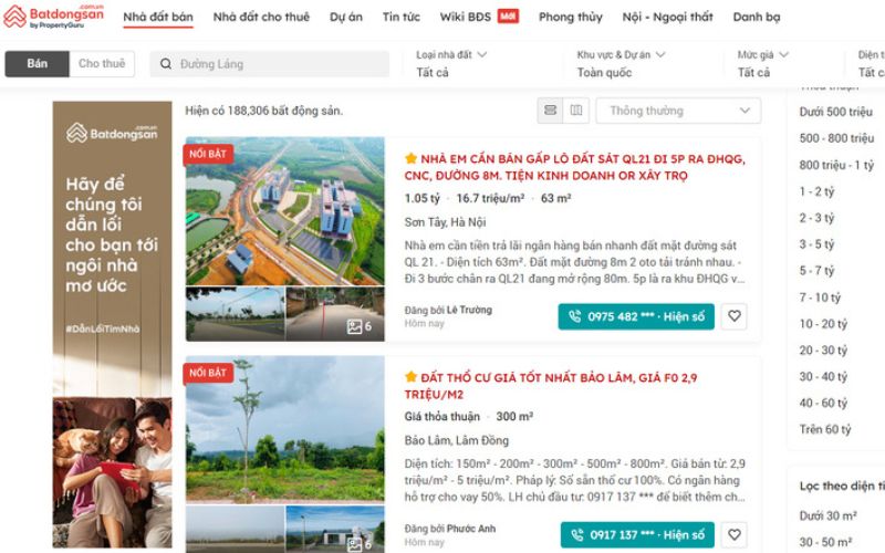 Đăng tin không mất phí tại batdongsan.com.vn