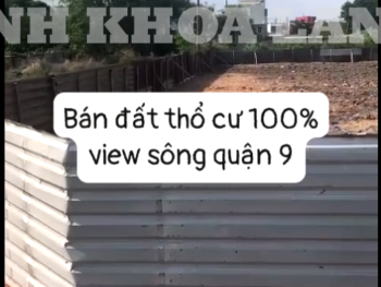 BÁN ĐẤT CĂN GÓC – HẺM ĐƯỜNG SỐ 1 - 1 MẶT ĐƯỜNG NHỰA 10M, 1 MẶT VIEW SÔNG RẠCH CHIẾC – LONG TRƯỜNG